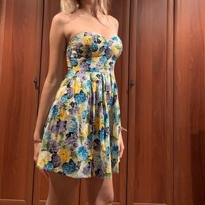 Strapless floral dress